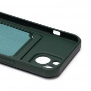 Чехол-накладка - SC304 с картхолдером для Apple iPhone 15 (228128) (темно-зеленая) — 2